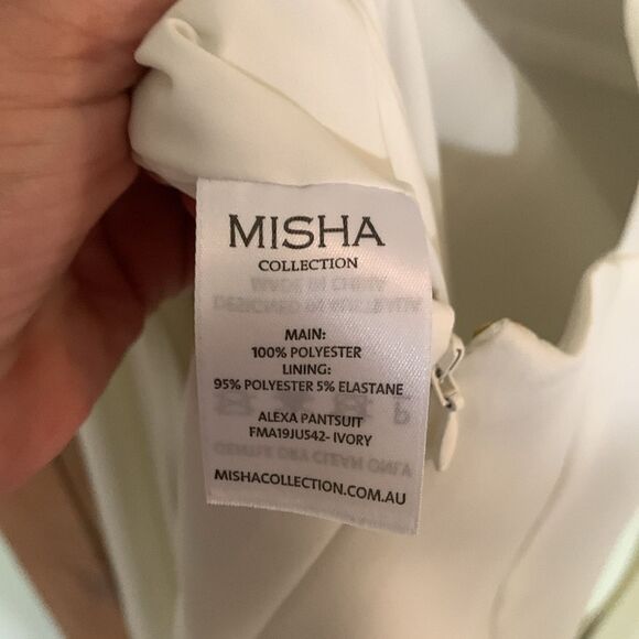 Misha Collection Alexa white high neck sleeveless wide leg jumpsuit NWOT - Picture 14 of 15